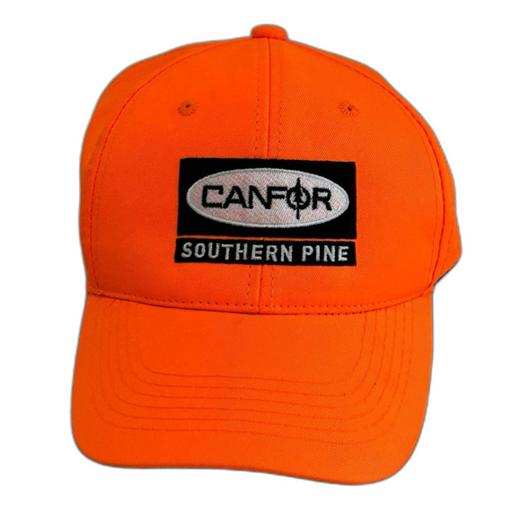 Canfor Southern Pine Cap Hat Men's Adjustable Orange Embroidered Log Safety Cap - Picture 7 of 7